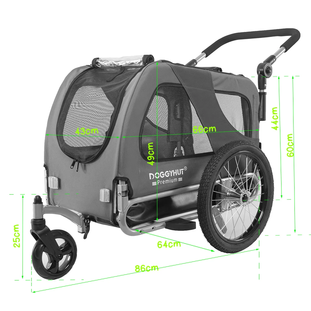

Pet Bicycle Trailer For Dogs And Cats Medium Large Size Dog Trailer Can Use As Pet Stroller 2 In 1 Version