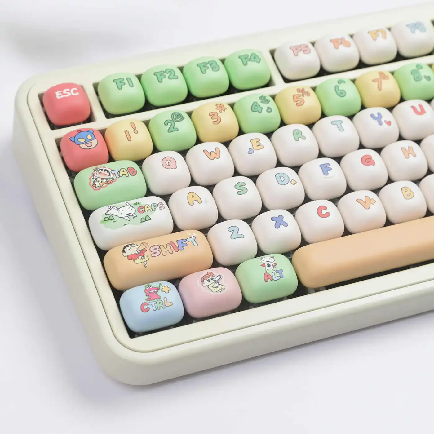 143 Keys Anime Crayon Shin-chan MOG Profiled Bun Keycap Set Cartoon BPT MX Switch Gaming Mechanical Keyboard Keycaps 143 Keys