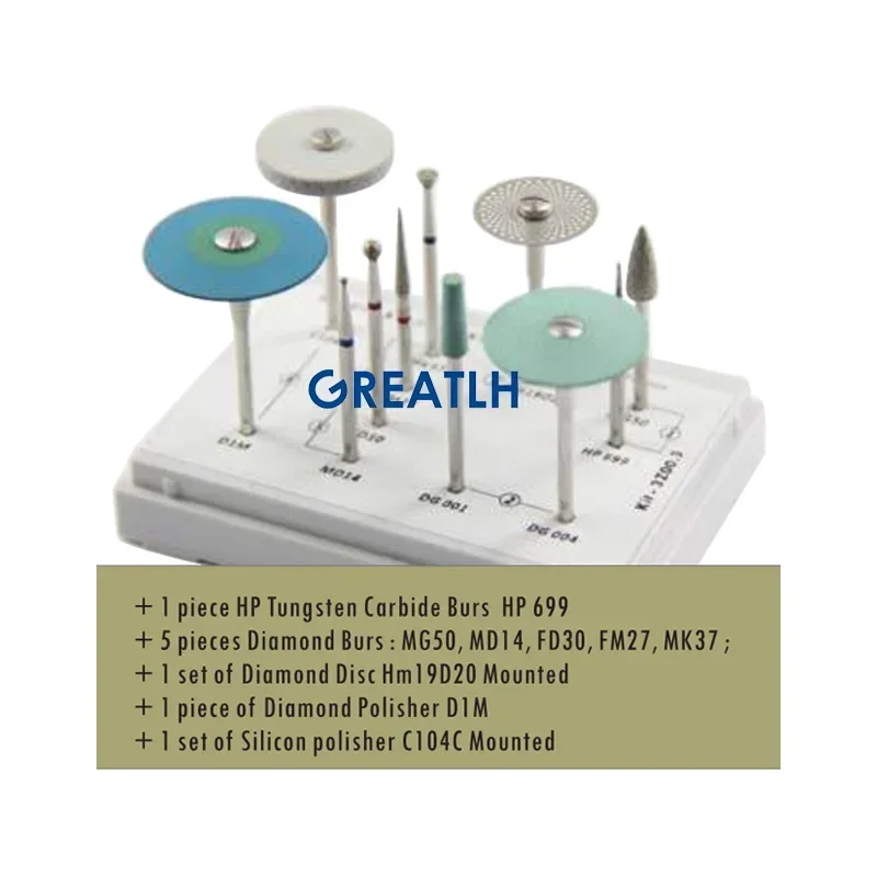 1 zestaw polerki diamentowej HP wiertła diamentowe zestaw szlifowanie polerowanie dentystycznych materiały stomatologiczne