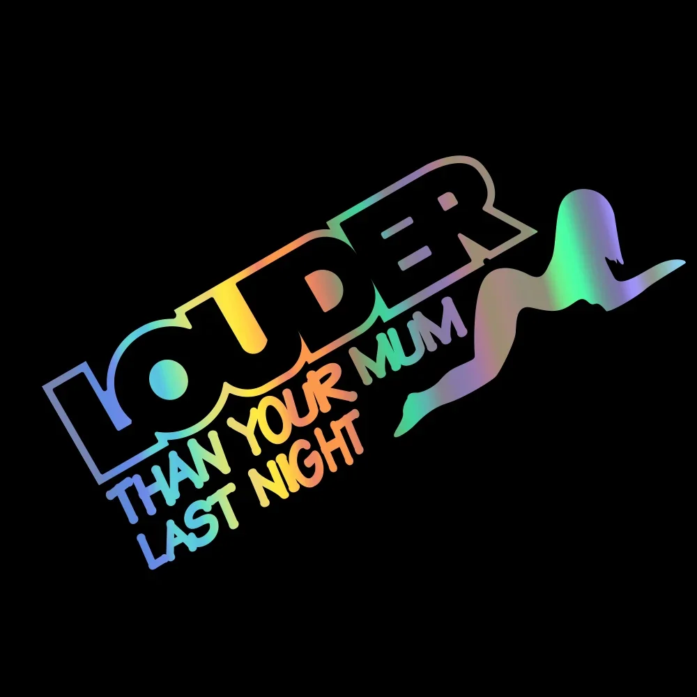 Car Stickers Personalized Fun LOUDER THAN YOUR MUM LAST NIGHT Vinyl Decals Decor For Car Window Side Door Styling Accessories