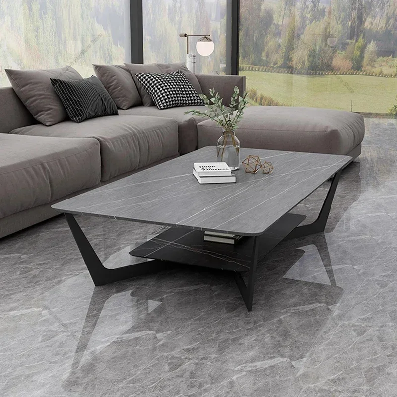 Italian Marble Coffee Tables Modern Simple Living Room Center Coffee Table Low Sofa Side Home Furniture Tavolino Da Salotto FYCT