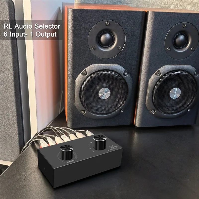 

N88R RCA аудио двунаправленный переключатель селектор аудио переключатель с регулятором громкости 6X1 1X6