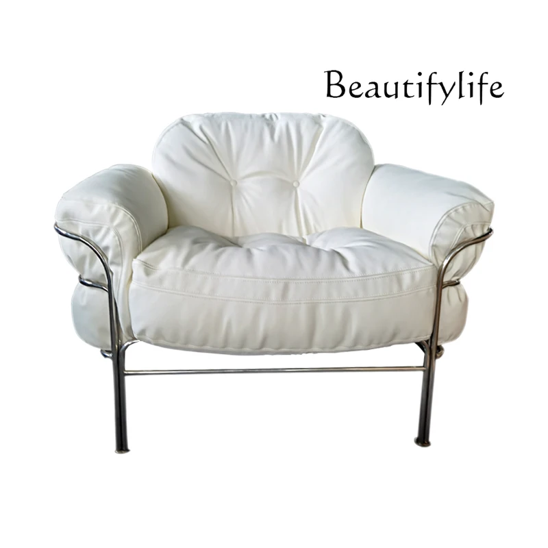 

Simple Designer Villa Sofa Large Flat Leather Single-Seat Sofa Chair Light Luxury Leisure Chair