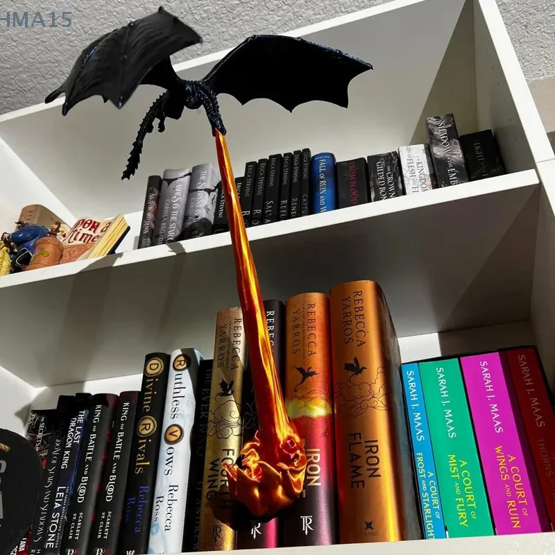 Dragon Flame Book Nook Decoration Creative Funny Spray Fire Dragon Bookshelf Ornament Halloween Birthday Gift Home Decoration