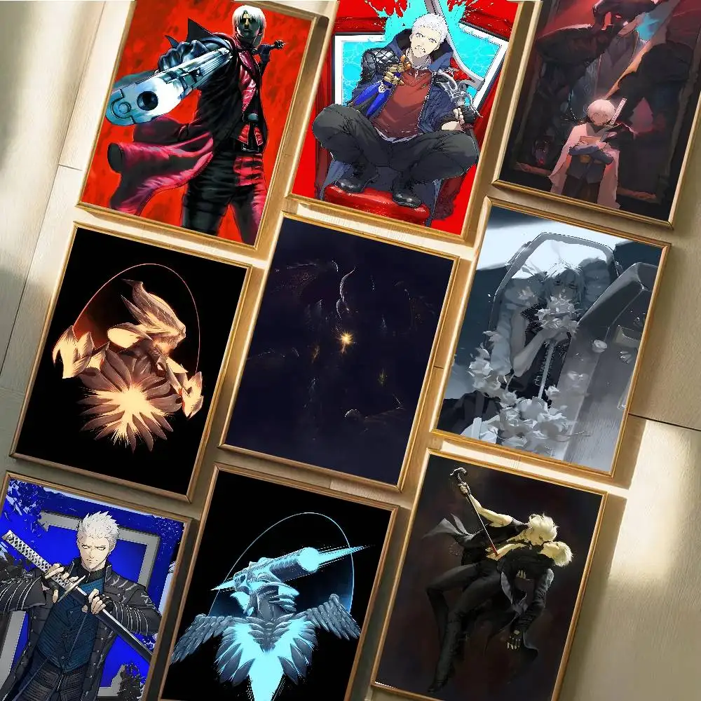 Devil M-May Cry Dante Vergil Poster Art With Prints Home Bedroom Living Room Decoration Gift