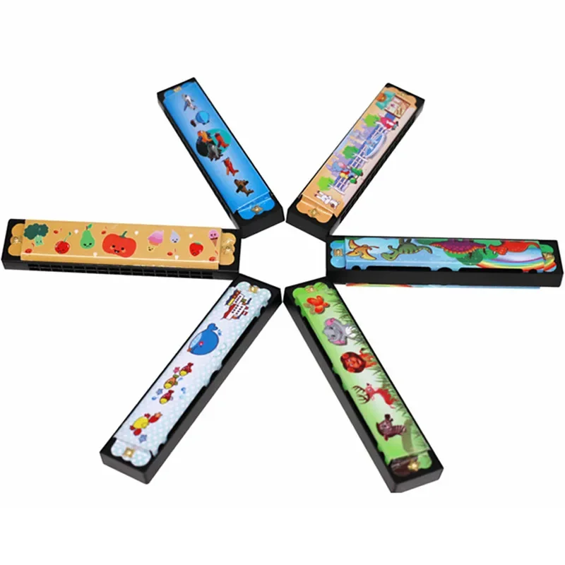 16 Holes Cute Harmonica Musical instrument Montessori Educational Toys Cartoon Pattern Kids Wind Instrument Children Gift Kids