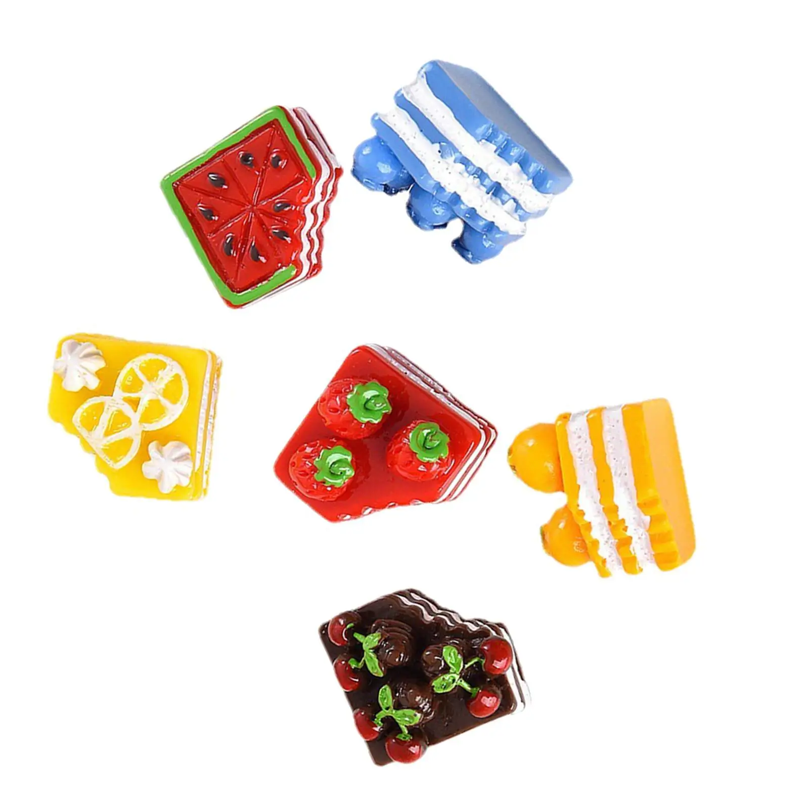 6 Pieces Miniature Cake for Making Pendants Potted Landscaping Miniature Setting Hair Accessories Accessories Lovely Decoration