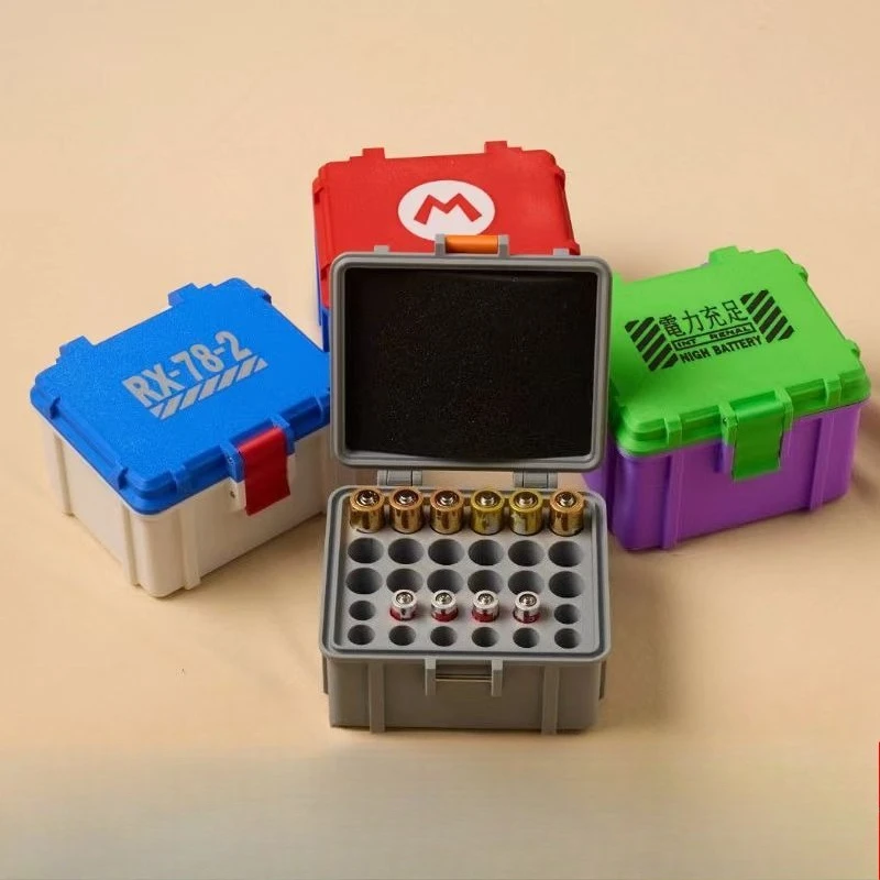 Portable battery storage box No. 5 AA No. 7 AAA battery box EVA protection dustproof and waterproof