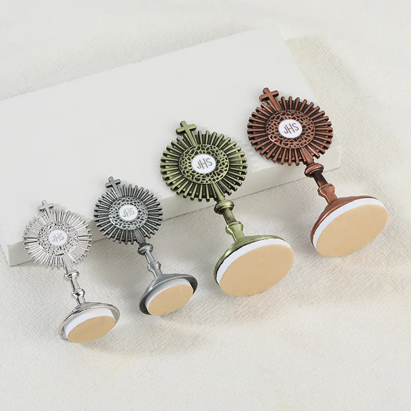 5Color Exquisite Mini Catholic JHS Metal Ornament - Jesus Communion Car/Home/Office Decor - Religious Christianity Jewelry Gift