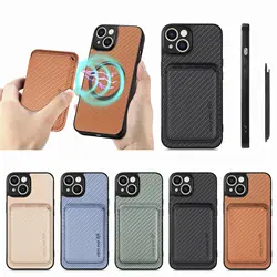 Magnetic Wireless Charging Case For Samsung Galaxy Buddy 3 2 A Quantum 4 Wide 6 5 Jump3 Jump2 Removable Card Bag Leather Cover