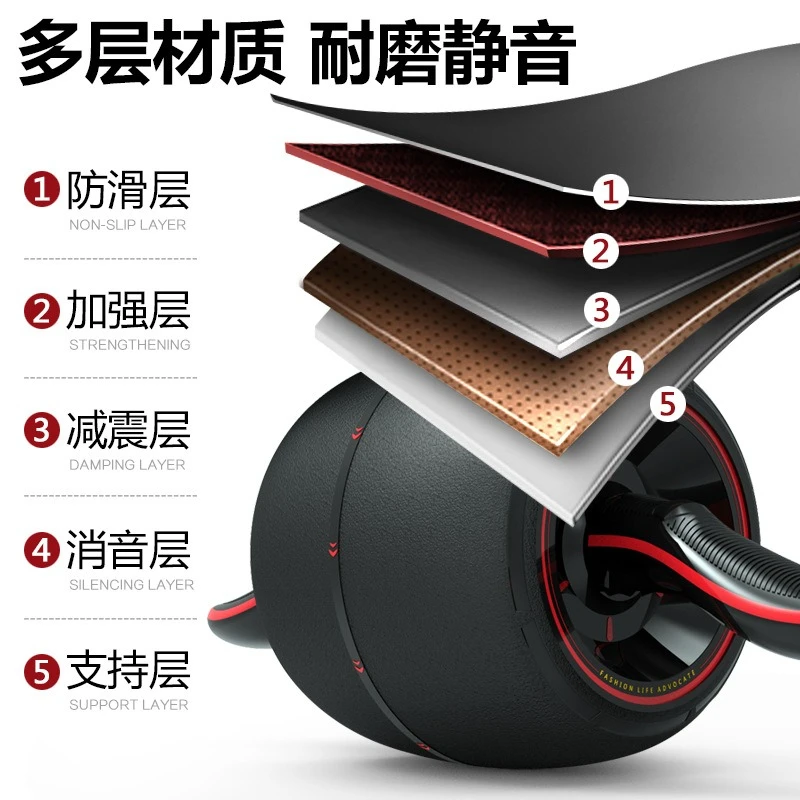 Silent Large Wheel Ab Rollers Abdominal Core Strength Trainer Home Gym Belly Muscle Workout Portable Sports Fitness Equipment