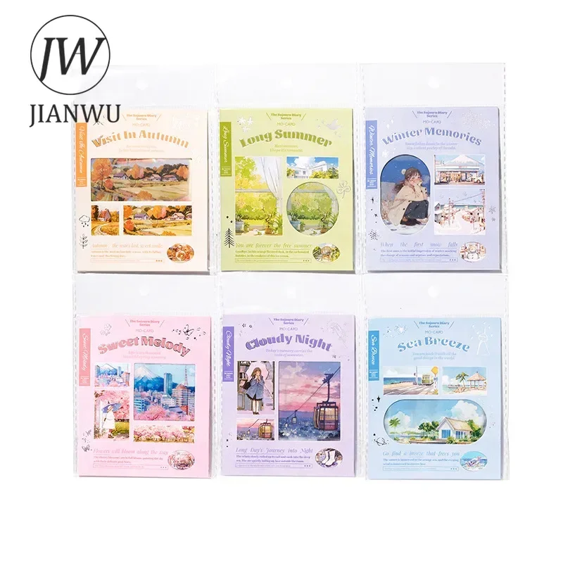 JIANWU Sojourn Diary Series Character Flower Travel Landscaping Material Collage PET Sticker Creative DIY Journal Stationery