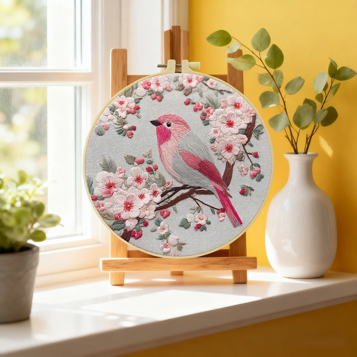 1 Stück 20X20CM/15X15CM 7,87/6,3 Zoll Vogeltaschen-Stickerei-Starter-Kit DIY-Kit DIY-Stickerei-Set Handarbeiten Nadelkunst Nähkunst – Detail 1