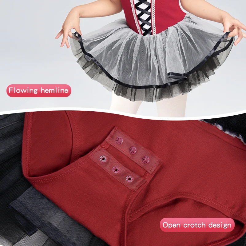 Meisjes Balletjurk Puff Korte Mouw Ballet Tutu Jurk Kids Ballet Leotard Jurk Verjaardag Jurk Meisjes Dans Kostuum Danskleding