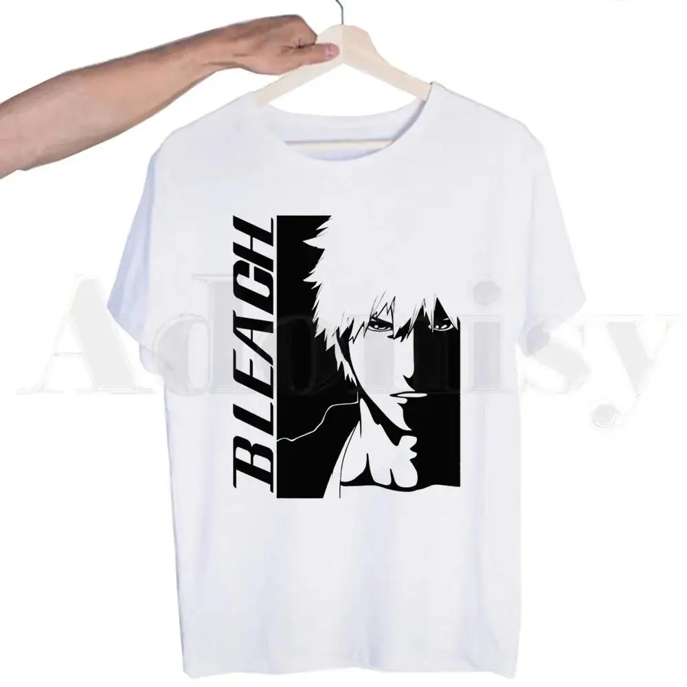 Japońskie Anime wybielacz Manga Ichigo Kuchiki Byakuya T Shirt męski moda damska Harajuku Streetwear krótki rękaw Plus rozmiar Unisex