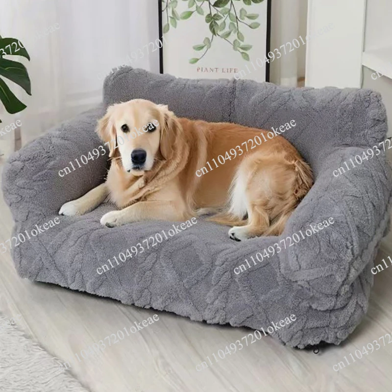 Winter Warmth Removable Washable Large Pet Bed Thickened Plush Sofa Bed Universal Pet Supplies