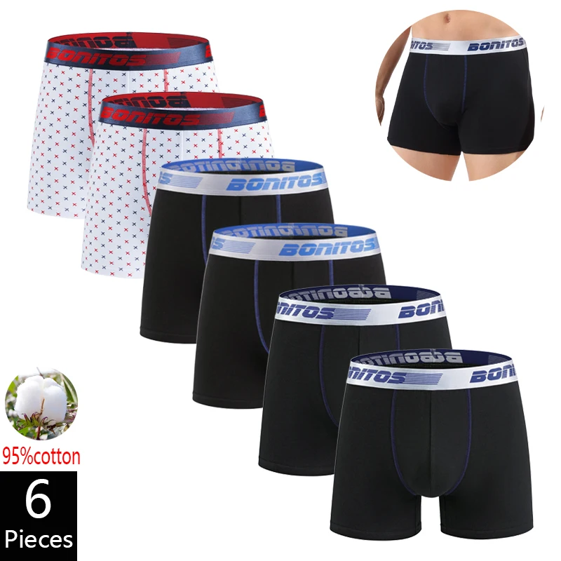 

6pcs Underwear For Man Boxer Briefs Cotton Print Men's Panties Sexy Boxers Men Underpants BONITOS Letter Waistband Boxer Shorts