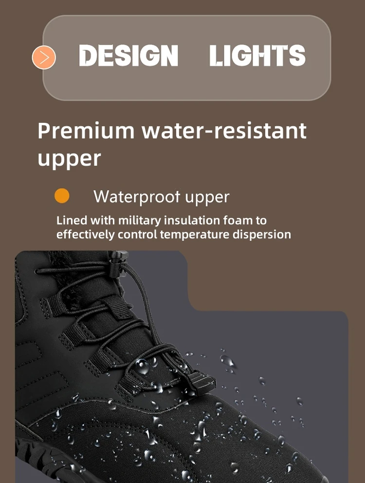 Winter Warm Laufen Barfuß Schuhe Frauen Männer Gummi Camping Turnschuhe Wasserdicht Nicht-Slip Atmungsaktiv für Outdoor-Walking – Detail 1