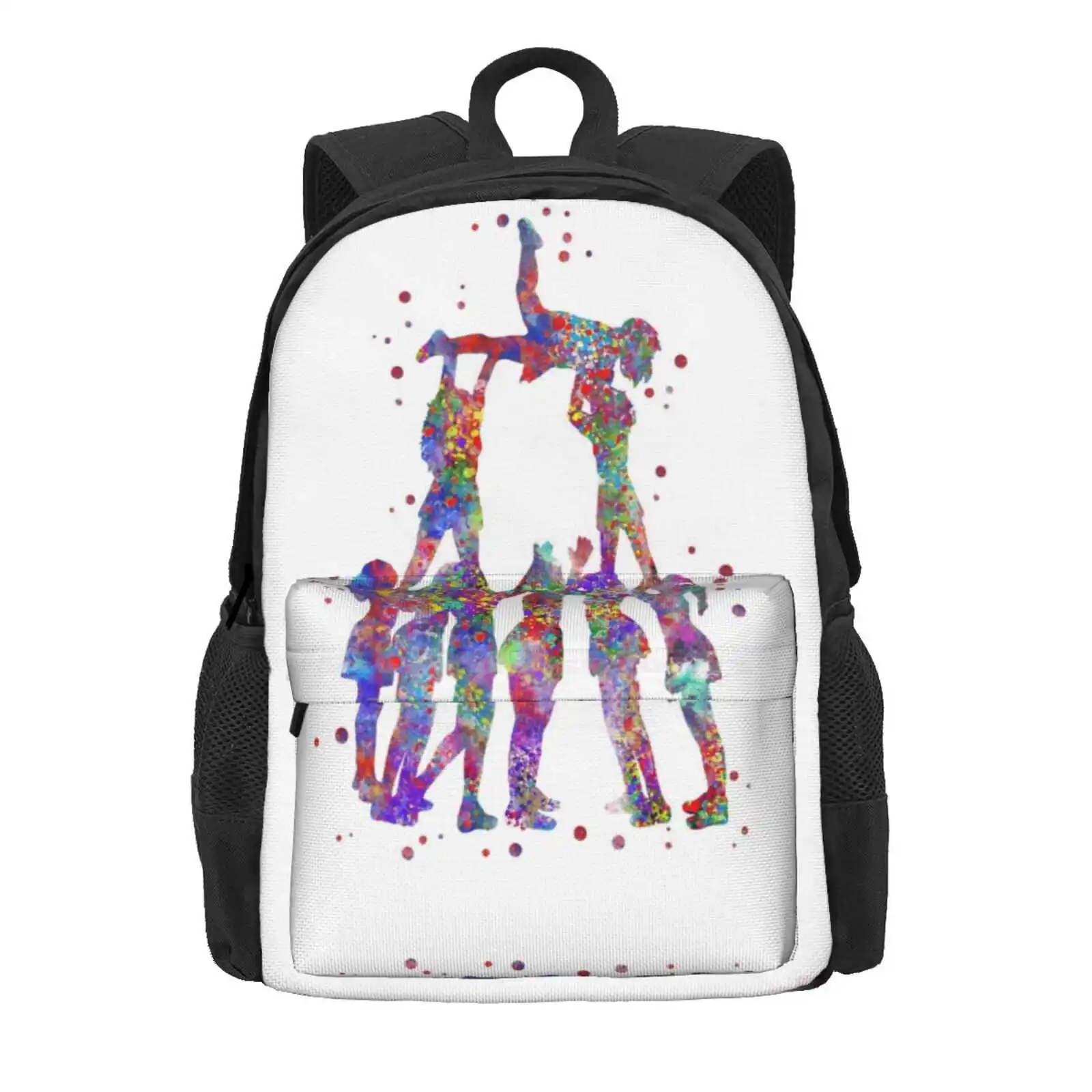 Cheerleader Girls Hot Sale Schoolbag Backpack Fashion Bags Watercolor Cheerleader Sport Cheerleading Art Cheerleader Girls