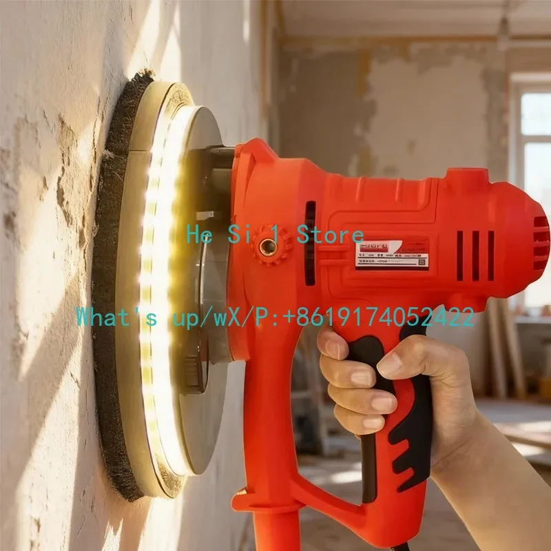 Dust-Free LED Electric Wall Sander Gypsum Board Grinder Double Lamp Putty Polishing Machine for Home Decoration Drywall Finishin