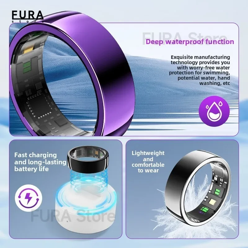 Adecuado para SAMSUNG Smart Ring Monitor de oximetría de frecuencia cardíaca para hombres y mujeres IP68 anillo inteligente impermeable PX01 modo multideporte