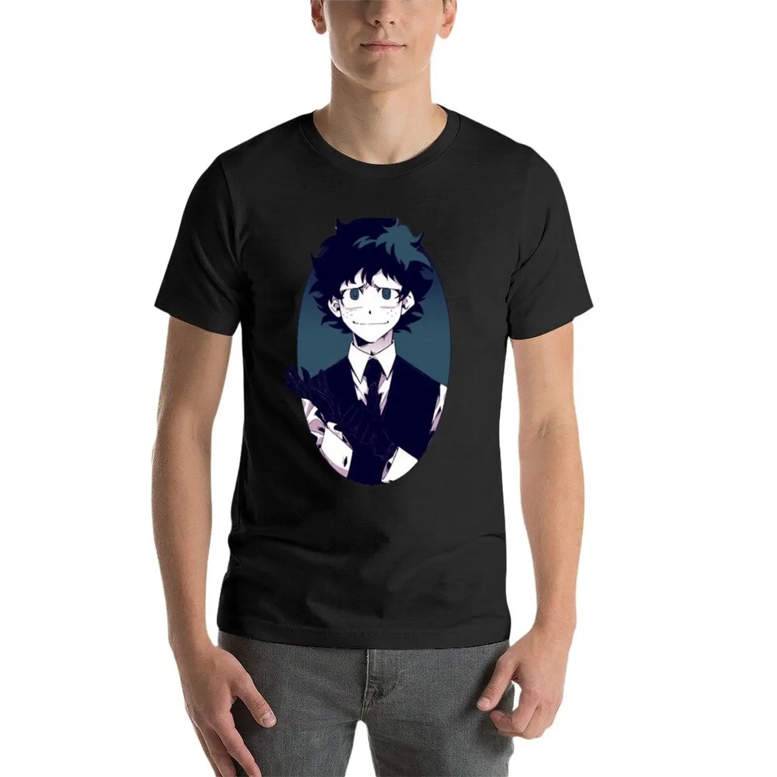 T-shirt Villain Deku magliette grafiche oversize magliette grafiche ragazzi bianchi magliette nere da uomo