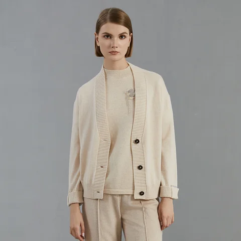 BC638 High quality women's Clothing 100% cashmere cardigan sweater autumn winter