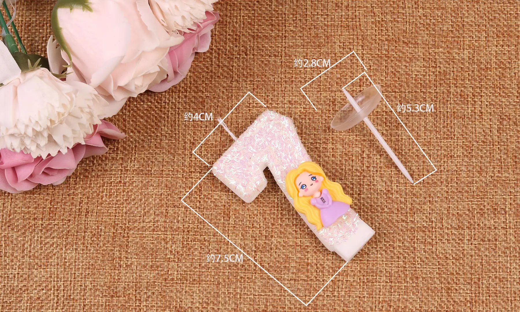 Disney Rapunzel Princess Mermaid Digit 0-9 Candle Anime Cake Stand Baby Shower Gender Reveal Birthday Decoration Party Supplies