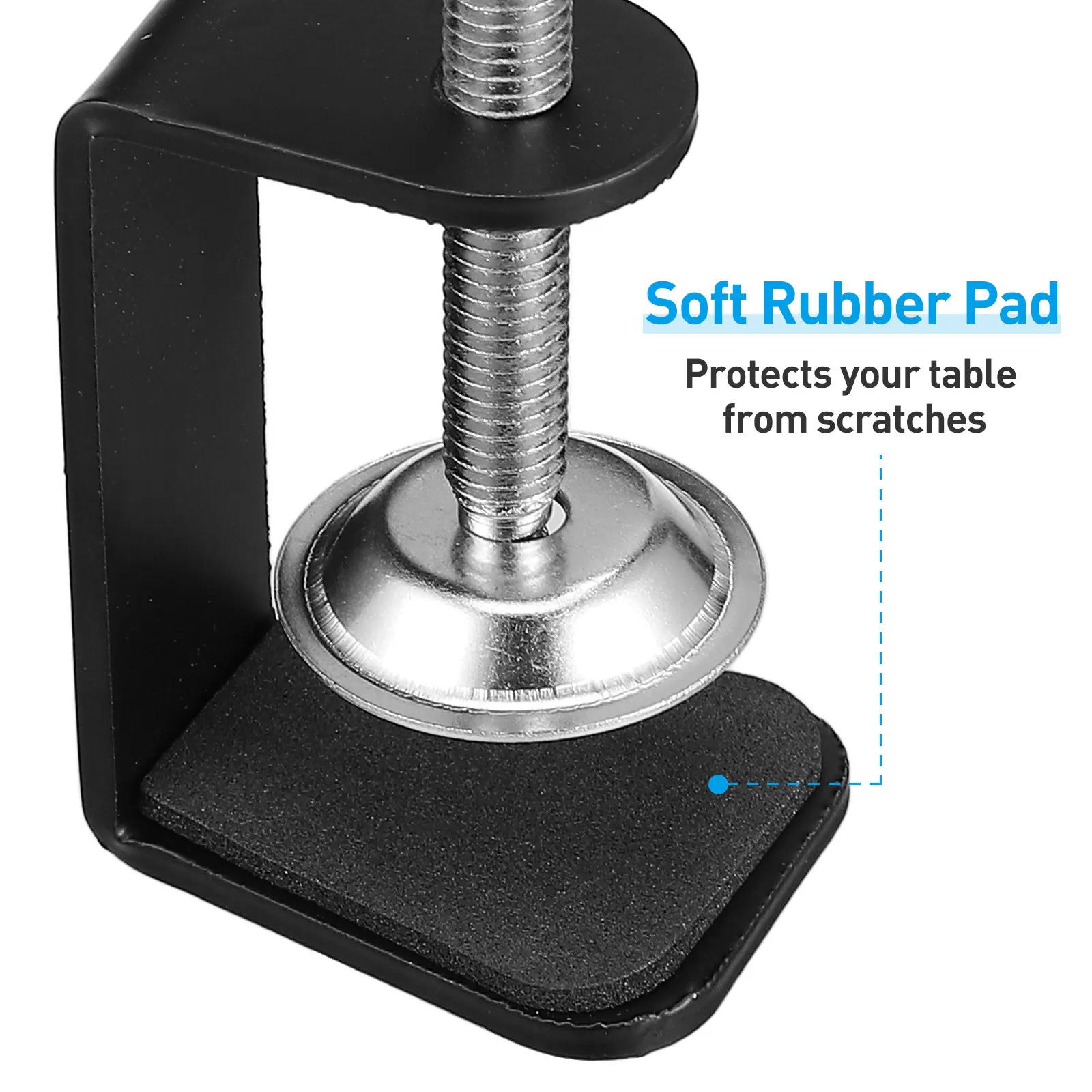 Metal Base Table C-Shape Clamp Adjustable Mounting Clamp for Microphones Desk Studio Broadcast Table Mount Clamps