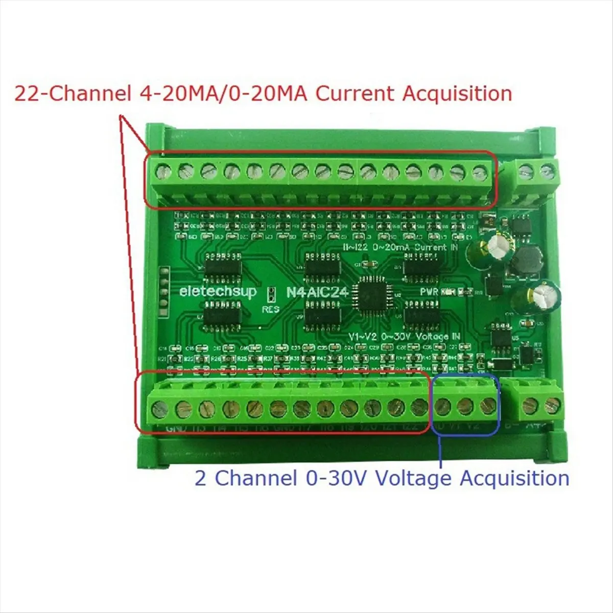 A14M  22CH 0-20MA/4-20MA to RS485 Current Analog Input Collector Module MODBUS RTU for PT100 K Thermocouple Pressure Sensor