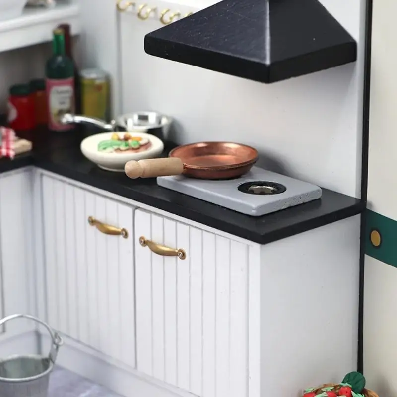 76HF Küchenschrank Miniaturmöbelmodell Accessoires Rollenspiel Möbel für Küchenpuppenhaus