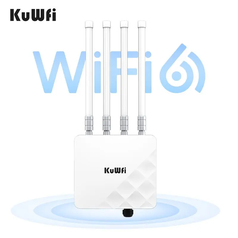 KuWFi Industrial Access Point 500m Max Long Range WiFi Hotspot Solar Powered 3000mbps Wireless AP for Farm & Community