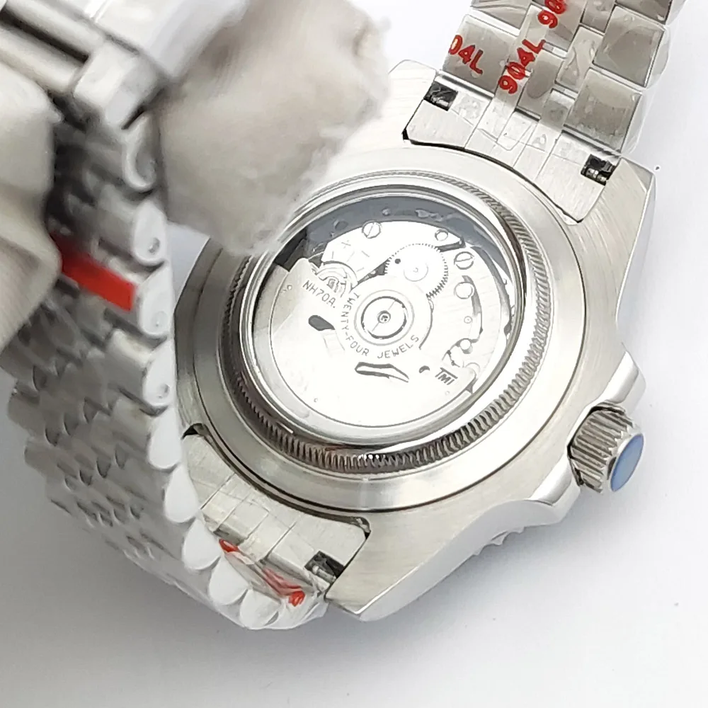 Мужские автоматические механические часы из нержавеющей стали, повседневные деловые, водонепроницаемые, 40 мм, NH70, мужские часы с сапфировым стеклом