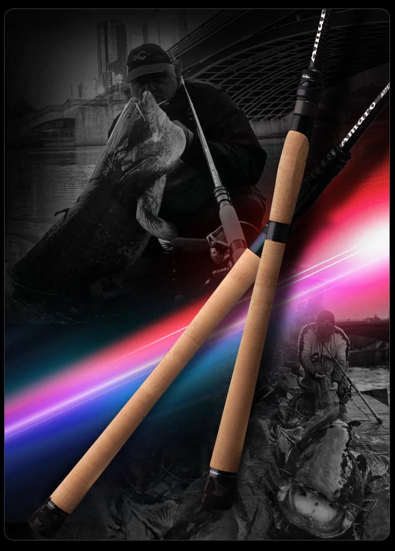 PURELURE Amaro Spinnrute für Bass, lange Wurfangelrute aus hochwertigem Carbon mit FUJI-Zubehör, Reise-Castingrute – Detail 1