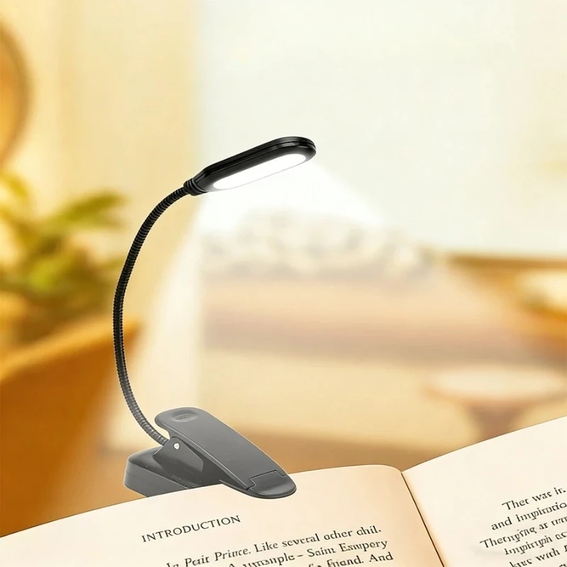 

Vertical book holder lamp, reading lamp, 360° rotation, compact and easy to carry, uses AAA batteries