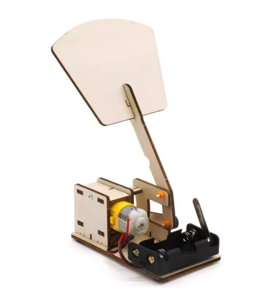 Fan Robot No.1 Handmade DIY Technology Small Maker Wooden Assembly Creation Electric Teaching Tool Swinging Model