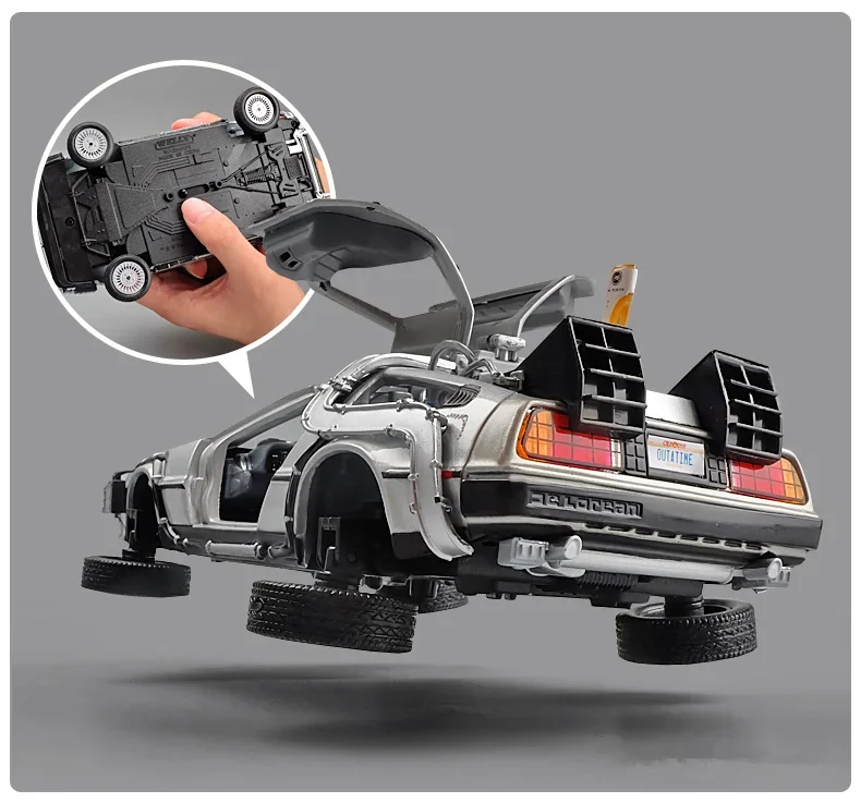 Welly DeLorean Back To The Future III - Voiture Miniature 1/24 Métal, Argent