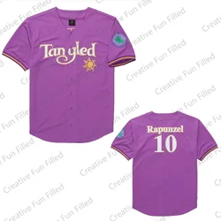 2024 New Vintage Baseball Disney Tangled Rapunzel Baseball Jersey Cartoon Cute Oversized Baseball Tee Kid/Adult