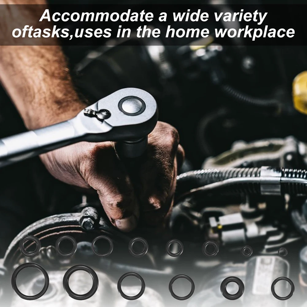 200 قطعة مجموعة كومبو غسالة مقاومة للزيت محاصر ارتفاع ضغط O-خواتم طقم تصليح ختم شريط مرن O حلقات مطاطية مجموعة