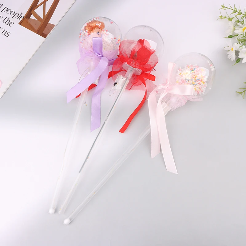 Handheld Princess Wand Magical Stick For Costume Role Play Show Cosplay Party Favor Light Up Magic Wand LED Pretty Glow Toys 1PC