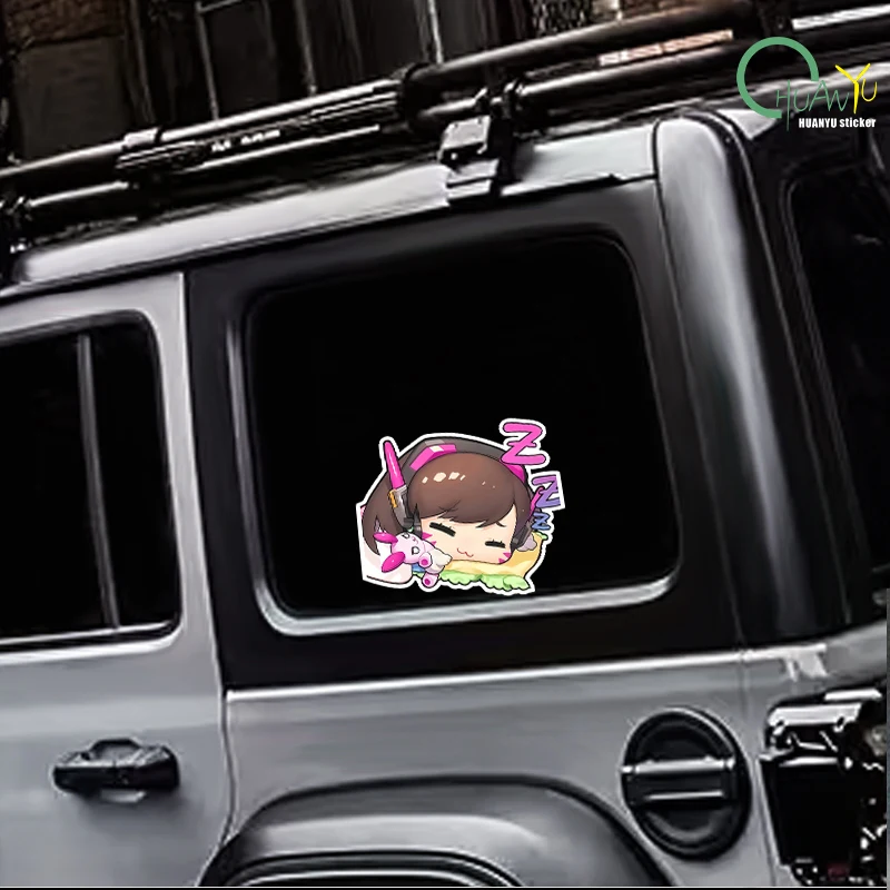 Overwatch 2D Game Dva Song Hana Mecha Cute Character Waterproof Reflective Car Sticker Notebook Sticker