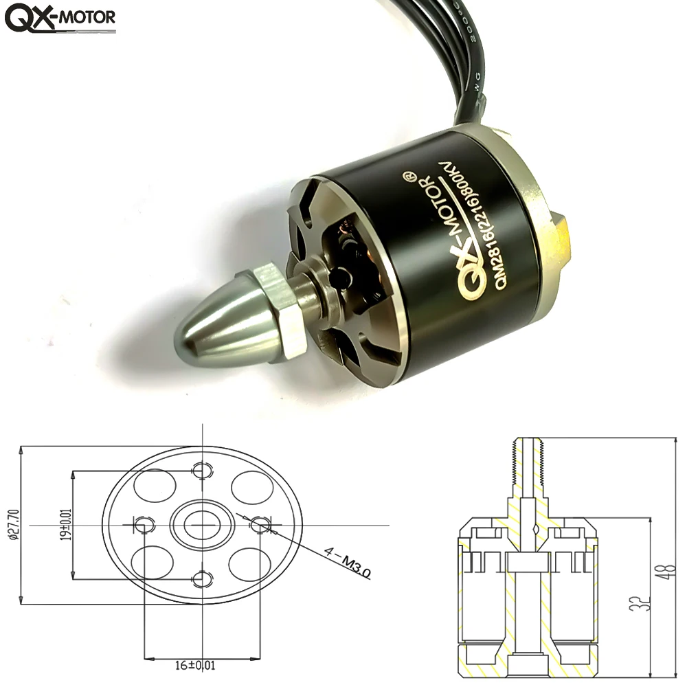 1 para silnika QX bezszczotkowy silnik QM2816 2216 800KV 1100KV CW CCW nadaje się do części zamiennych do zabawek zdalnie sterowanych samolotem