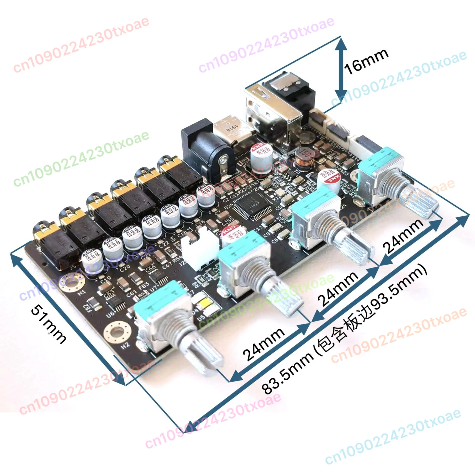 

7 Channel DSP Preamplifier Board with PC Phone APP Control, 7x15 Band EQ Bluetooth 5.0 Wireless Audio Processor