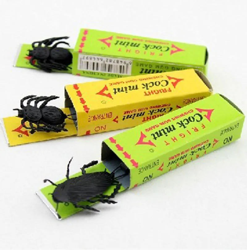 2023 Halloween Prank Trick Toy Shocking Cockroach Chewing Gum Pull Head Spoof Toys For Children Gags Jokes Funny Toys