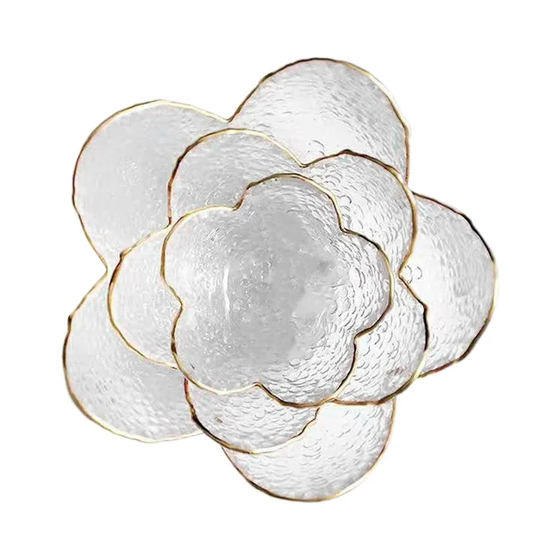 SEWS-Glass Jewelry Tray Jewelry Tray,Elegant Flower Design, With Phnom Penh, Very Suitable For Placing Rings, Keys And Babies
