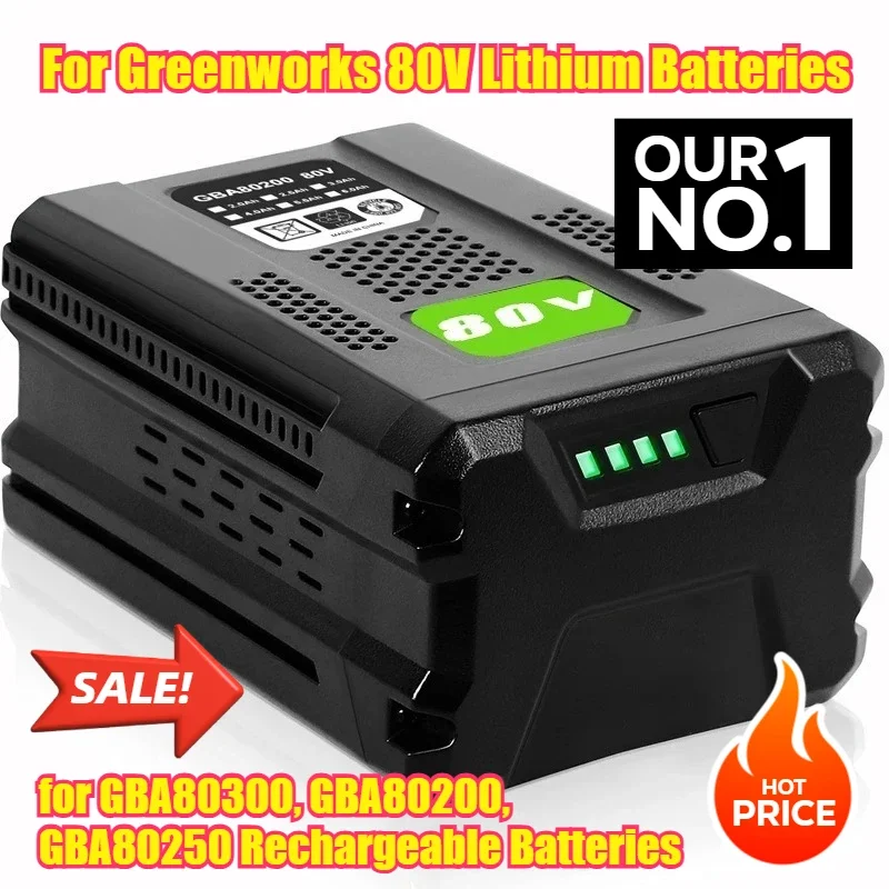 

6000mAh For Greenworks 80V Lithium Batteries GBA80300 GBA80200 GBA80250 Rechargeable Batteries