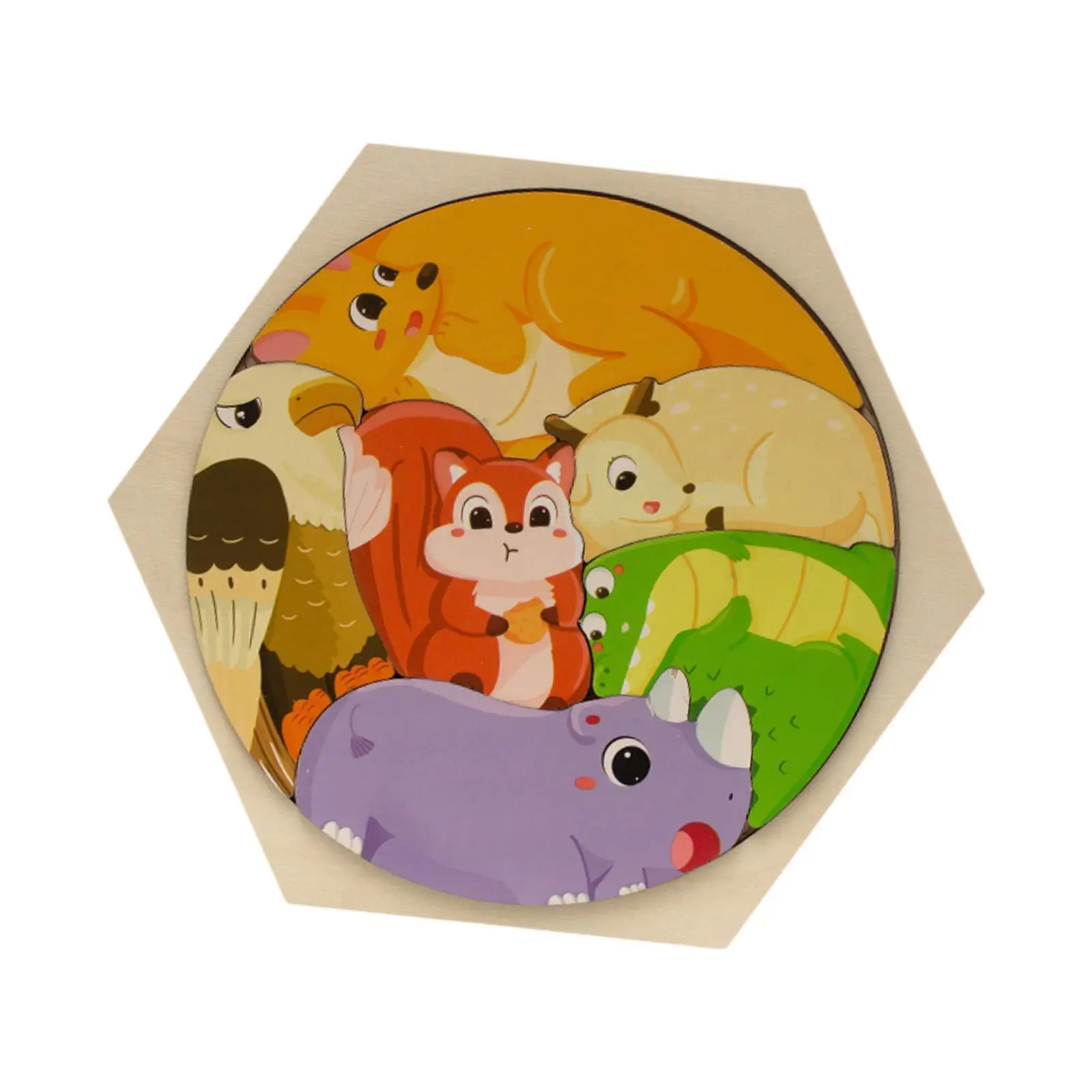 

Wooden Colorful Animal Cartoon Patterns Large Particle Design Teaching Aids Cartoon Shape Pattern Animal Puzzles Educational Toy