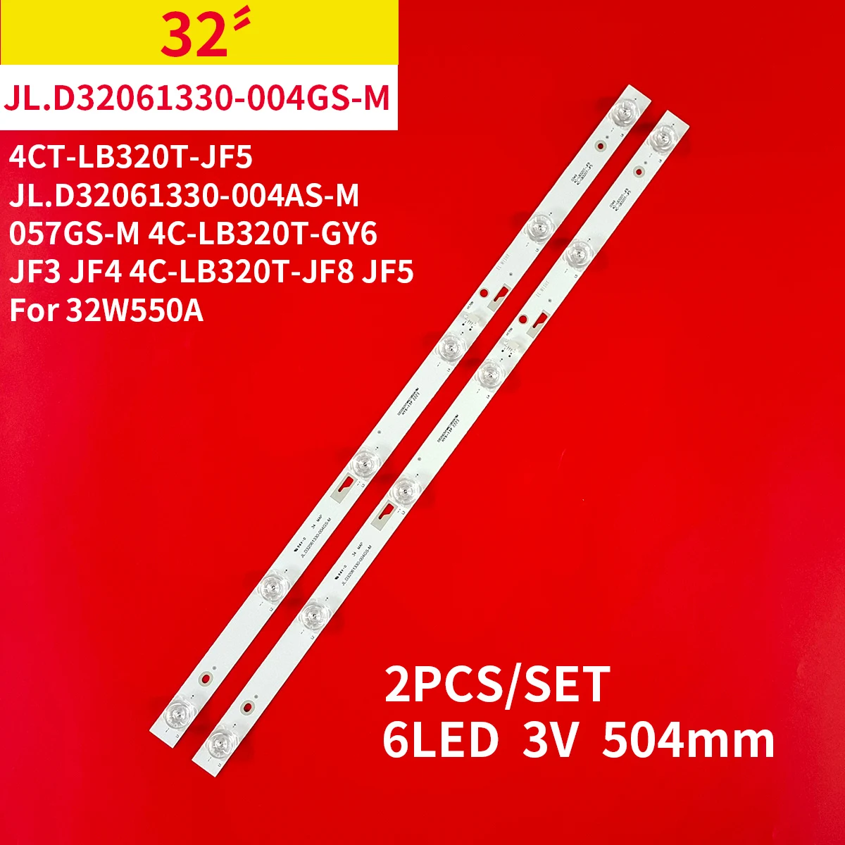 20Pcs LED Backlight for JL.D32061330-004GS-M 004AS 057GS 4CT-LB320T-JF5 4C-LB320T- GY6 JF3 JF4 035-320-3030-GC