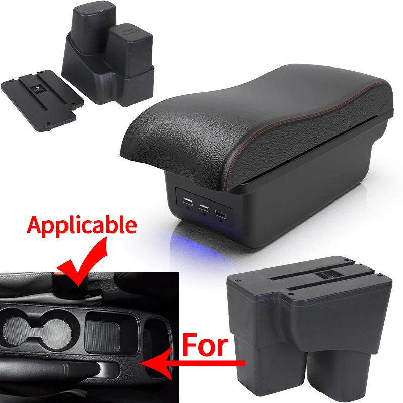 For Kia pegas Armrest Box For Kia pegas Car Armrest Central storage Box Interior Retrofit parts with USB Car Accessories