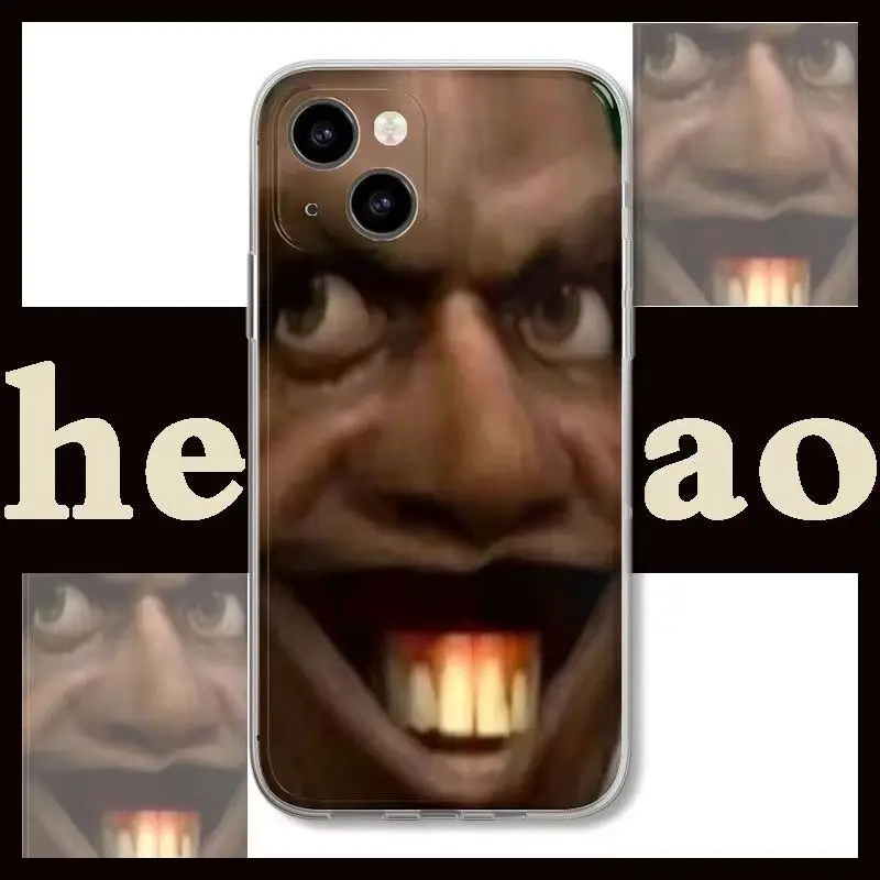 Ugly Black Brother Bucktooth Suitable for Iphone 14/15 Promax 13/12 Mini 11/7/8 Plus Soft Case Full Cover Funny Phone Case